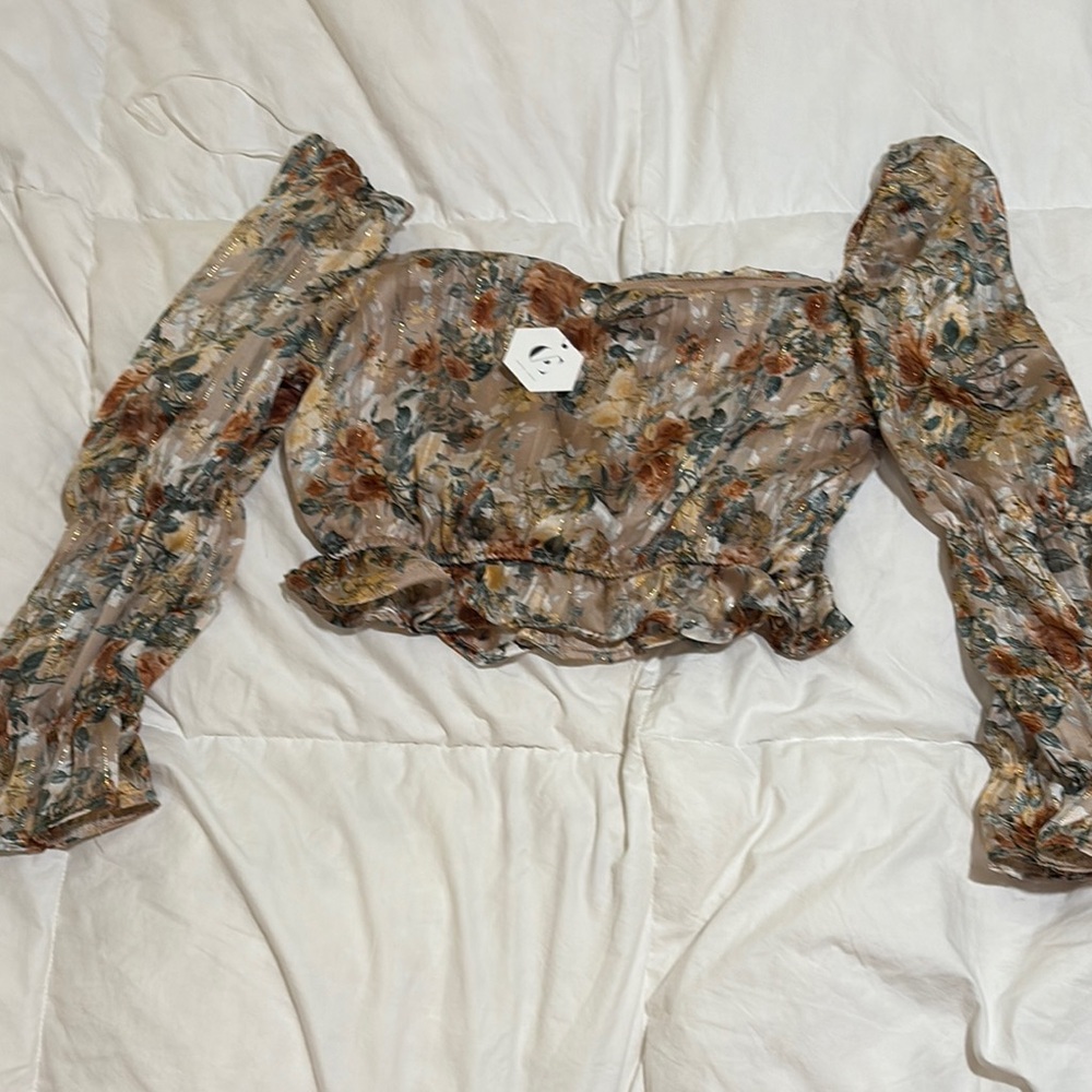 Cove Floral Sheer Blouse with Long Sleeves